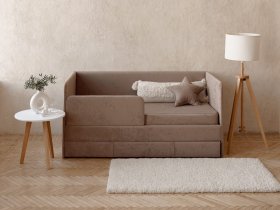 Диван-кровать Happy (капучино) в Нижнем Бестяхе - nizhnij-bestyah.mebel-nsk.ru | фото
