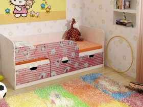 Кровать детская с ящиками 1,86 Минима Hello Kitty в Нижнем Бестяхе - nizhnij-bestyah.mebel-nsk.ru | фото