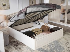 Кровать двуспальная 1,6 м Венеция КРМП-160 с подъемным механизмом в Нижнем Бестяхе - nizhnij-bestyah.mebel-nsk.ru | фото