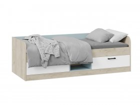 Кровать комбинированная «Оливер» Тип 1 401.003.000 (дуб крафт серый/белый/серо-голубой) в Нижнем Бестяхе - nizhnij-bestyah.mebel-nsk.ru | фото