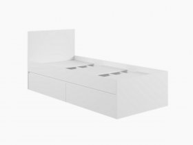 Кровать односпальная с ящиками 0,9м Мадера-М900 (белый) в Нижнем Бестяхе - nizhnij-bestyah.mebel-nsk.ru | фото