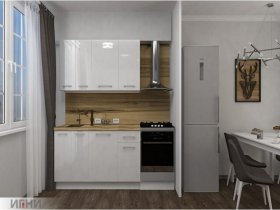 Кухонный гарнитур МДФ Выгодно и точка 1,5 м (белый глянец) в Нижнем Бестяхе - nizhnij-bestyah.mebel-nsk.ru | фото