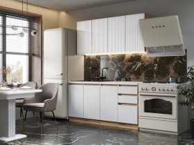 Кухонный гарнитур Ника 1,6 м (белый) в Нижнем Бестяхе - nizhnij-bestyah.mebel-nsk.ru | фото