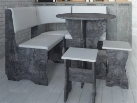 Кухонный уголок Лотос  (цемент темный к/з White) в Нижнем Бестяхе - nizhnij-bestyah.mebel-nsk.ru | фото