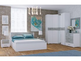 Модульная спальня Бьянка (белый/бетон) в Нижнем Бестяхе - nizhnij-bestyah.mebel-nsk.ru | фото