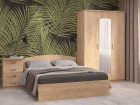 Модульная спальня Ирина (дуб крафт золотой) в Нижнем Бестяхе - nizhnij-bestyah.mebel-nsk.ru | фото