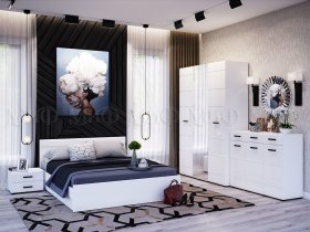Модульная спальня Нэнси NEW в Нижнем Бестяхе - nizhnij-bestyah.mebel-nsk.ru | фото