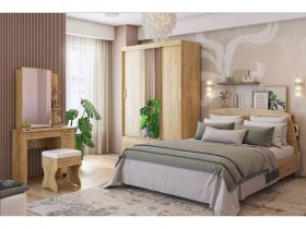 Модульная спальня Виктория-1 (дуб крафт золотой) в Нижнем Бестяхе - nizhnij-bestyah.mebel-nsk.ru | фото