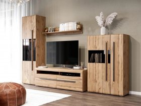 Модульная стенка Ницца (дуб вотан) в Нижнем Бестяхе - nizhnij-bestyah.mebel-nsk.ru | фото