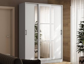 Шкаф-купе 1,6м «Стиль-2» (белый) в Нижнем Бестяхе - nizhnij-bestyah.mebel-nsk.ru | фото