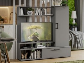 Стенка «Сиена» (графит серый) в Нижнем Бестяхе - nizhnij-bestyah.mebel-nsk.ru | фото