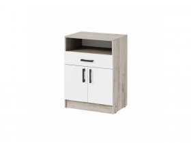Тумба ТБ-1 Вега (дуб крафт серый/белый) в Нижнем Бестяхе - nizhnij-bestyah.mebel-nsk.ru | фото